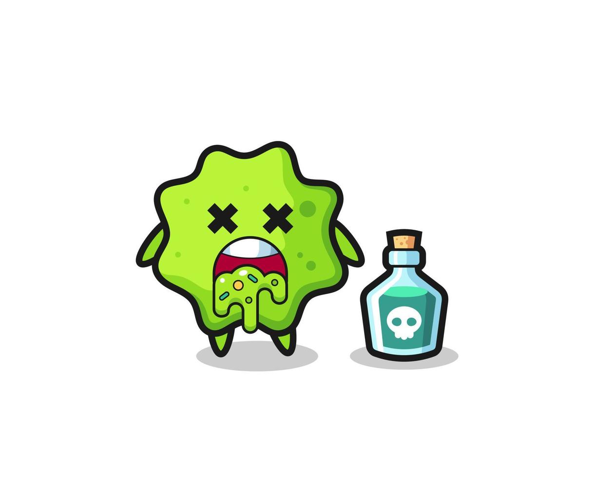 ilustración de un personaje splat vomitando debido a envenenamiento vector