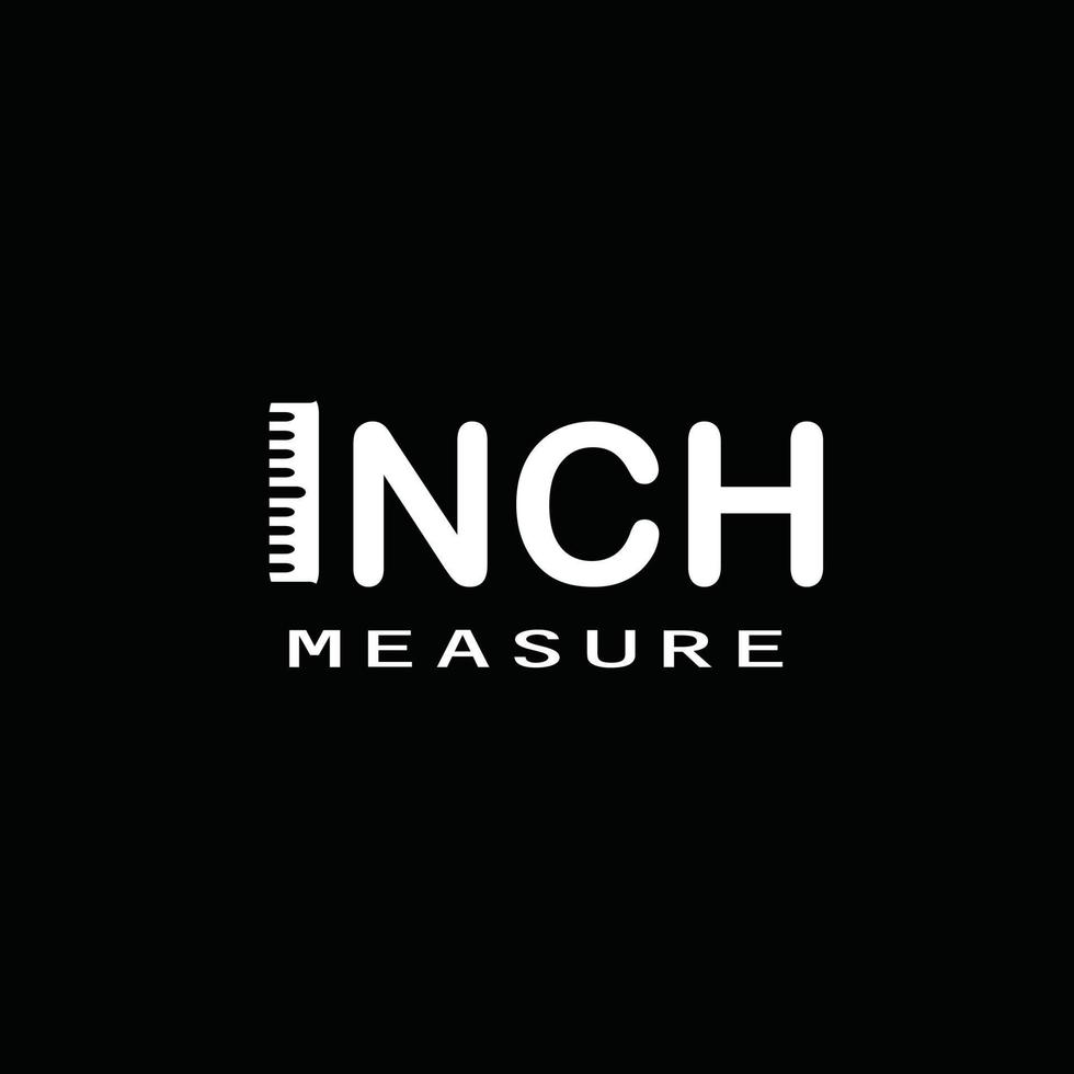 inch logo. measuring with a ruler using inches vector