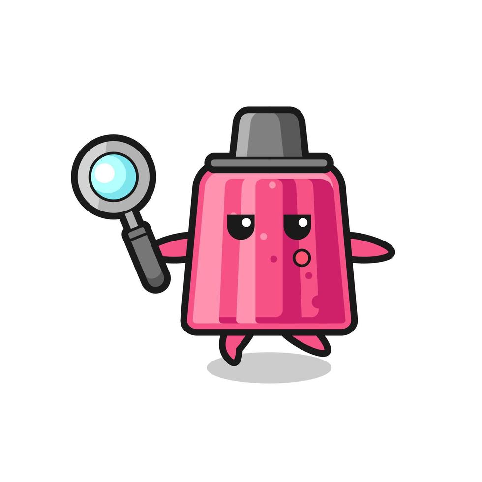 jelly cartoon character searching with a magnifying glass vector