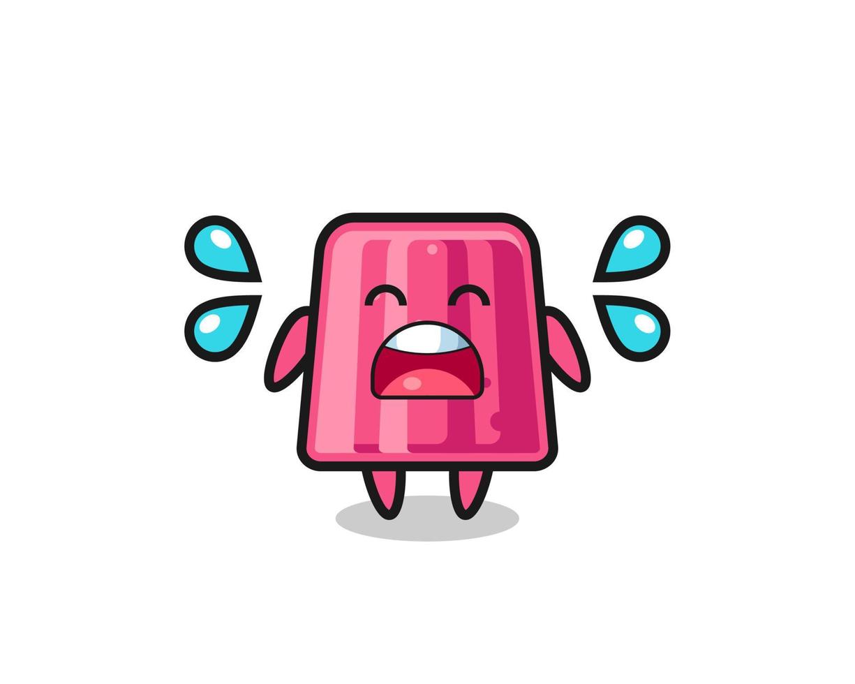 jelly cartoon illustration with crying gesture vector