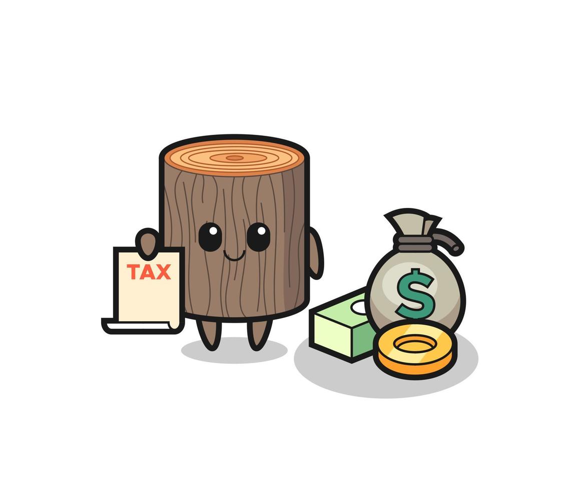 Character cartoon of tree stump as a accountant vector