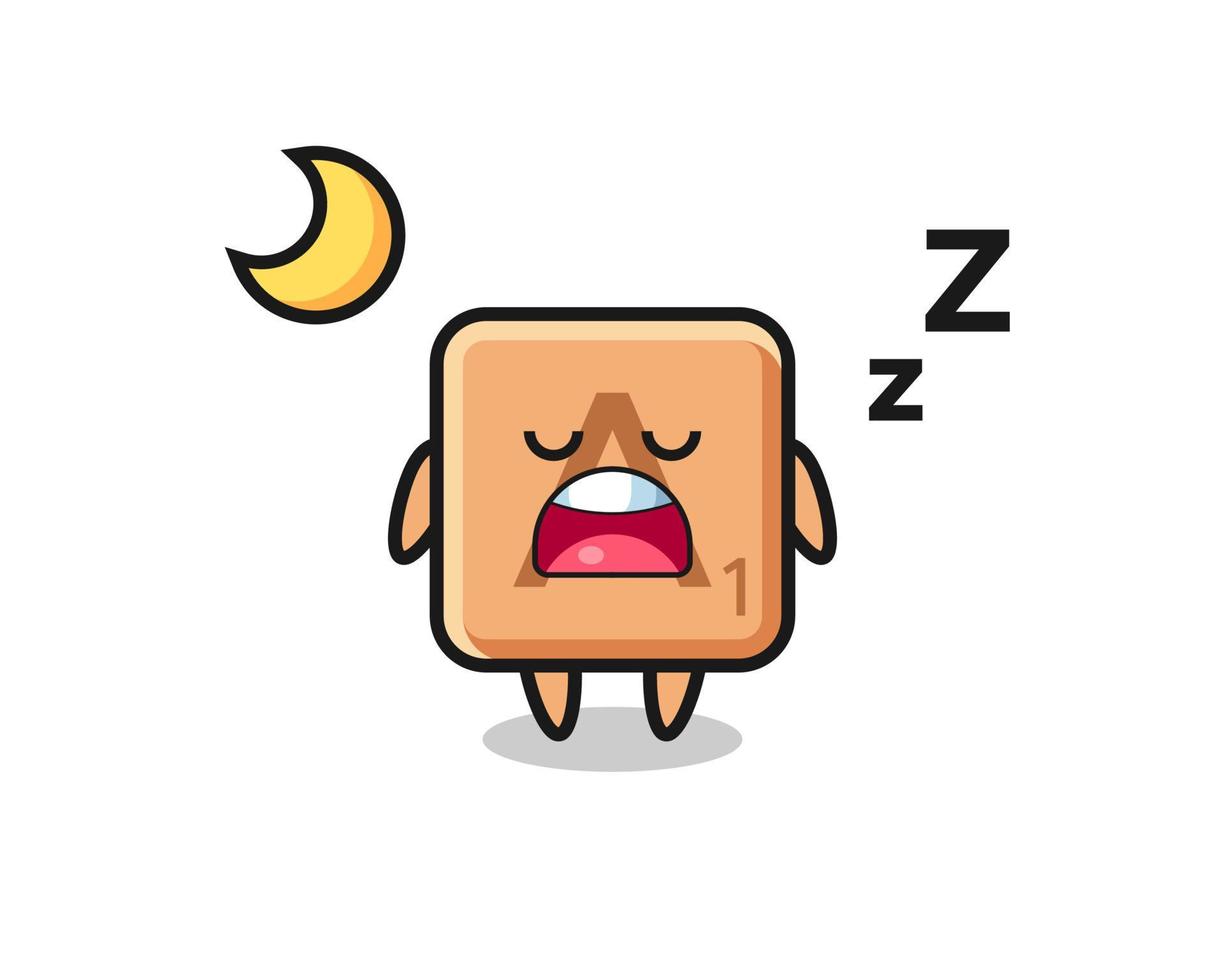 scrabble character illustration sleeping at night vector