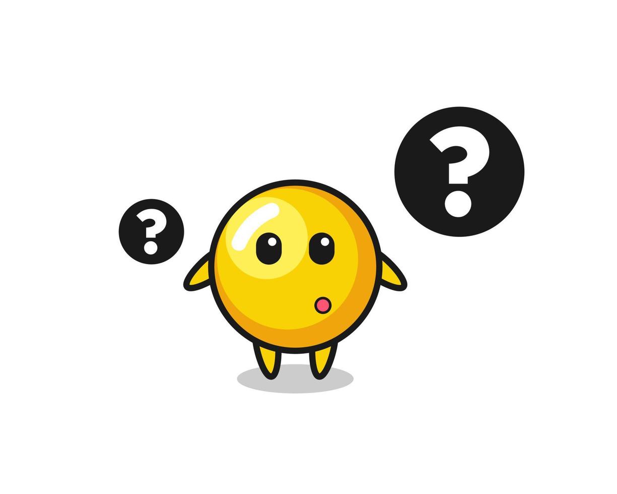 Cartoon Illustration of egg yolk with the question mark vector