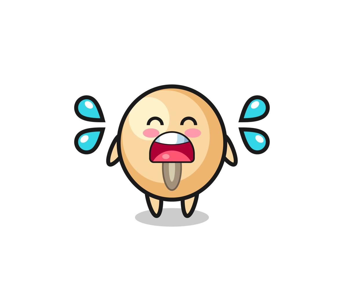 soy bean cartoon illustration with crying gesture vector