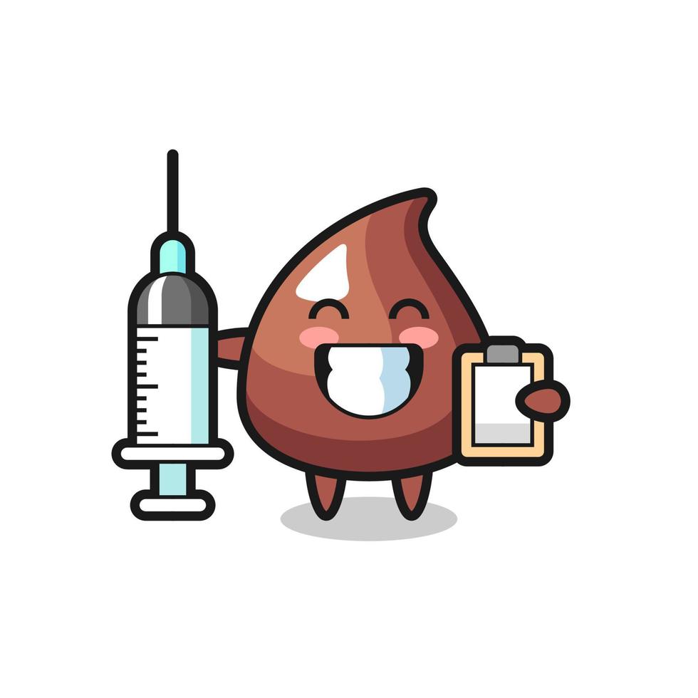 ilustración de mascota de choco chip como médico vector