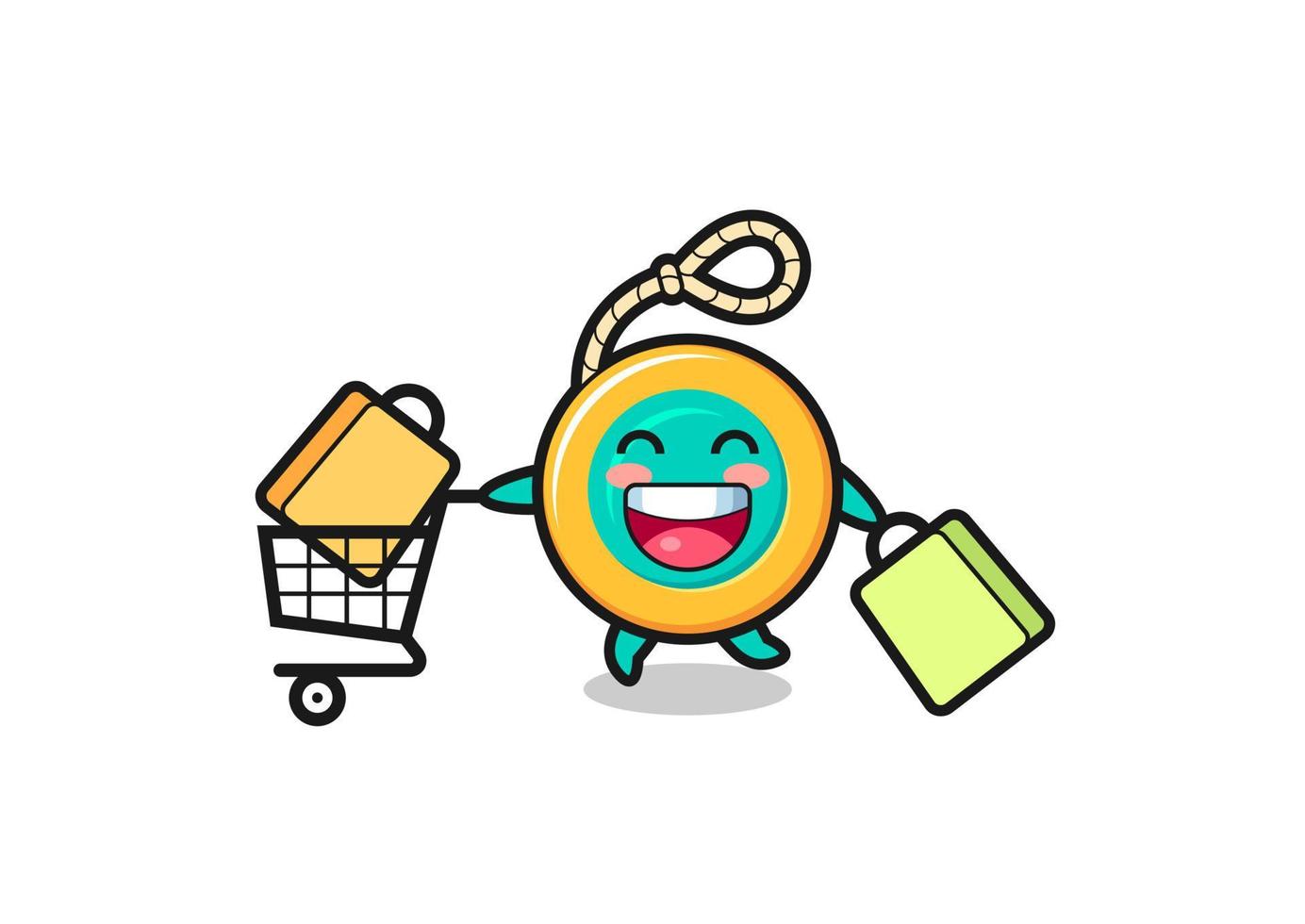 black Friday illustration with cute yoyo mascot vector