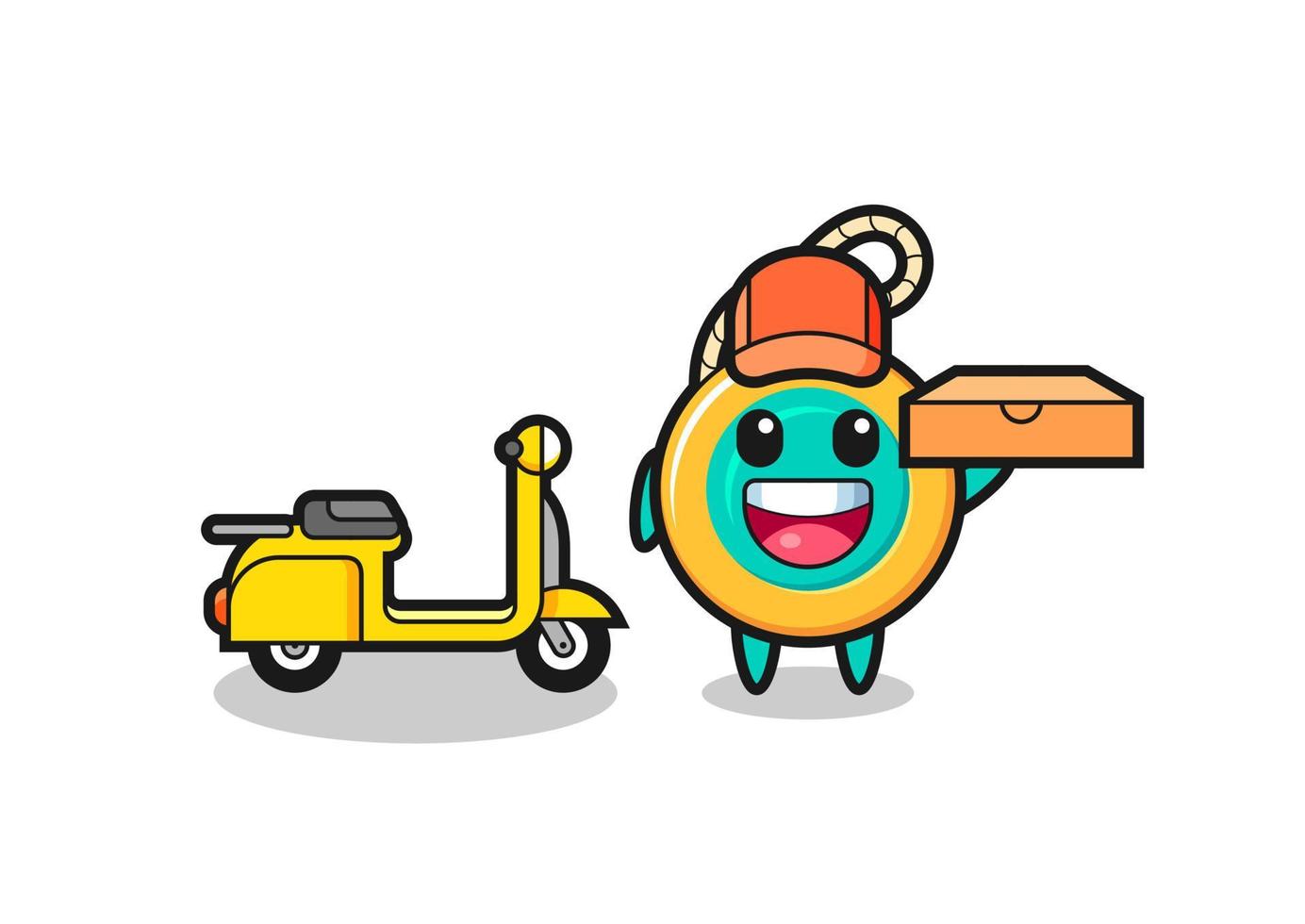 Character Illustration of yoyo as a pizza deliveryman vector