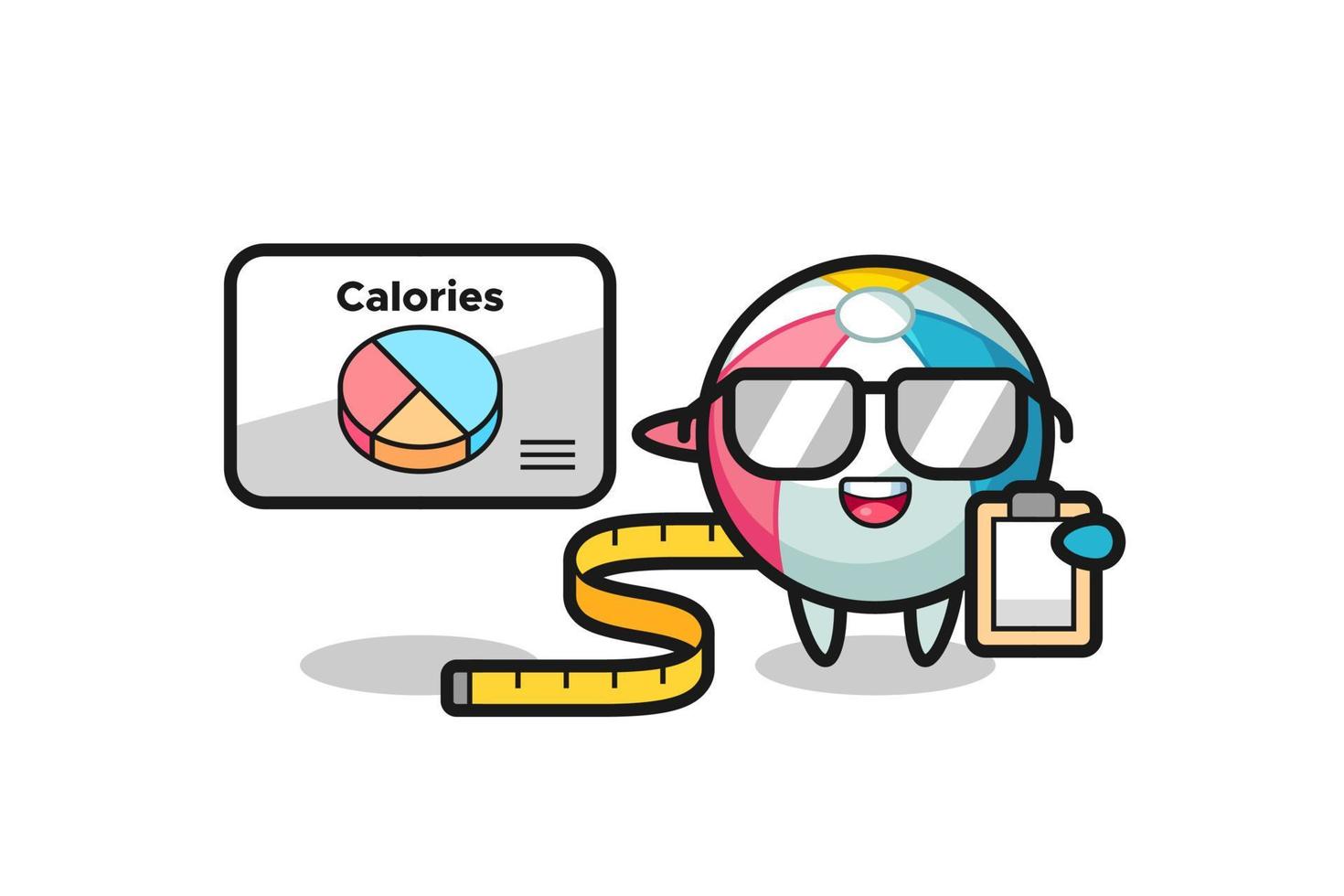 Illustration of beach ball mascot as a dietitian vector