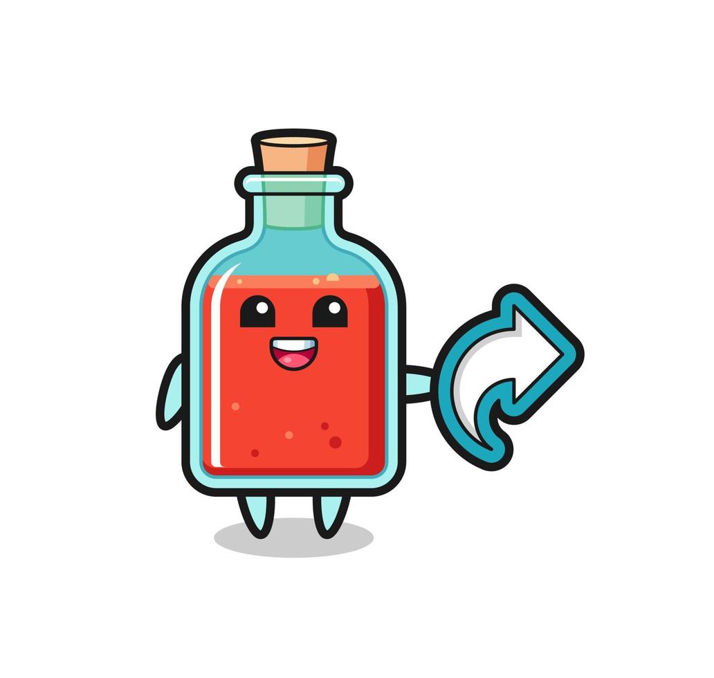 cute square poison bottle hold social media share symbol vector