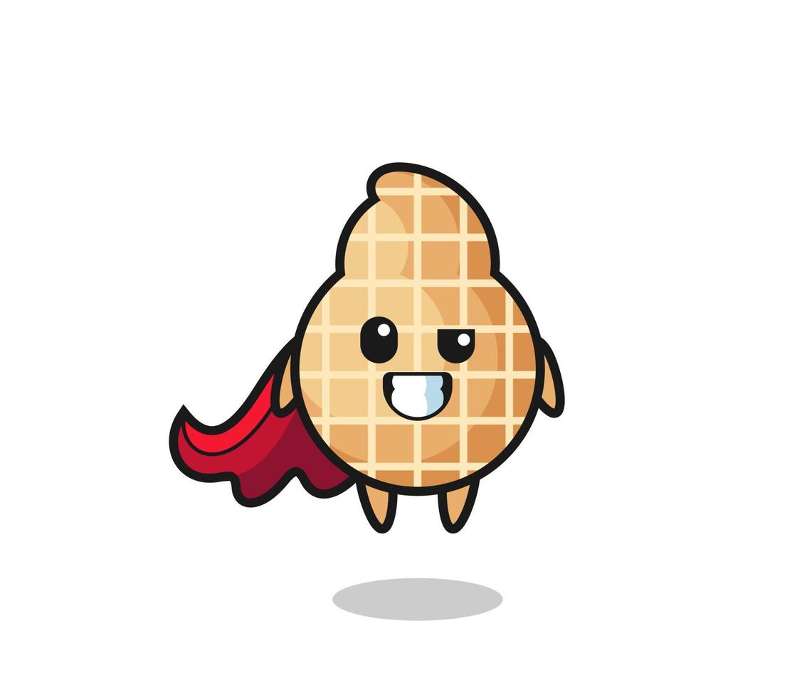 the cute peanut character as a flying superhero vector