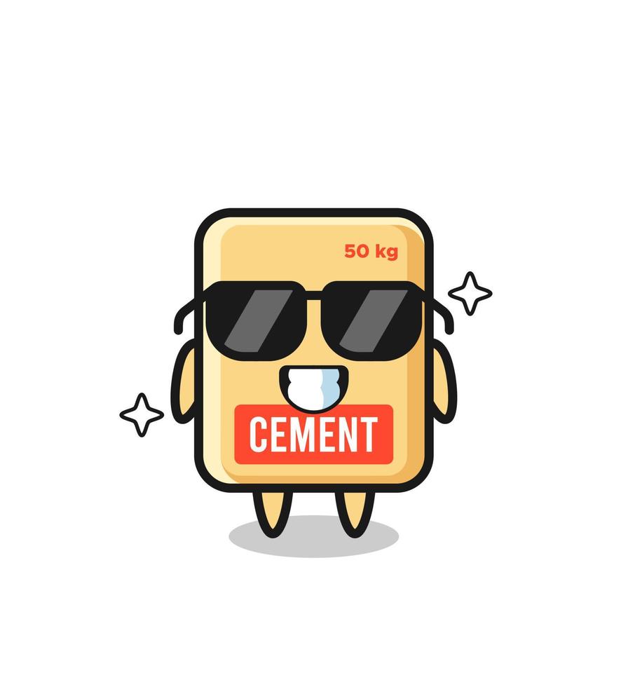 Cartoon mascot of cement sack with cool gesture vector