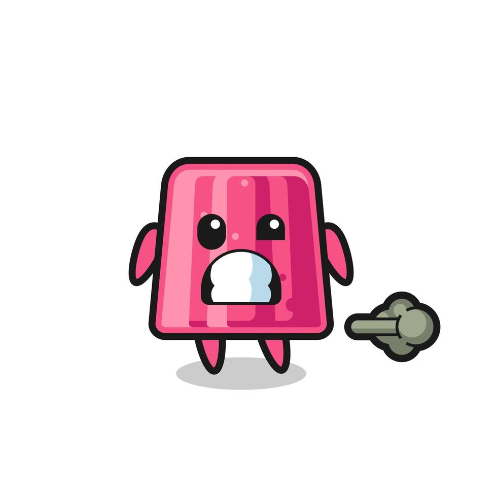 the illustration of the jelly cartoon doing fart vector
