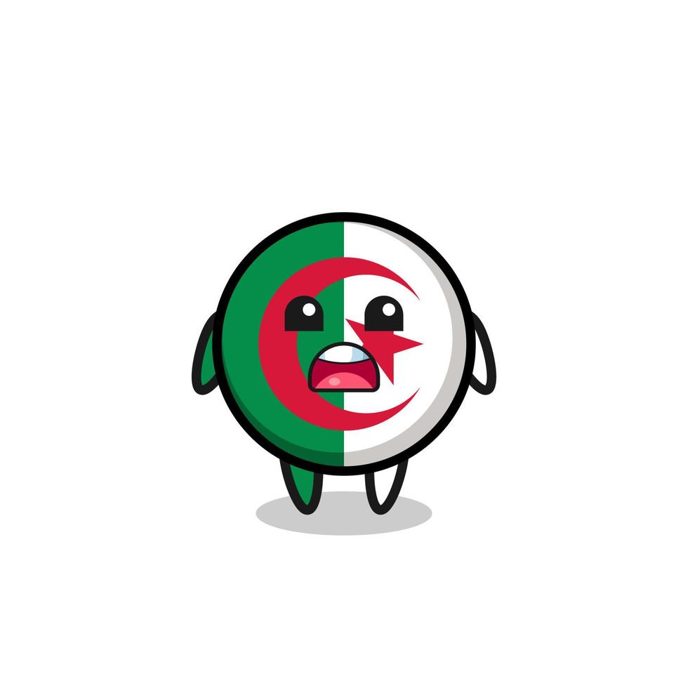 algeria flag illustration with apologizing expression, saying I am sorry vector