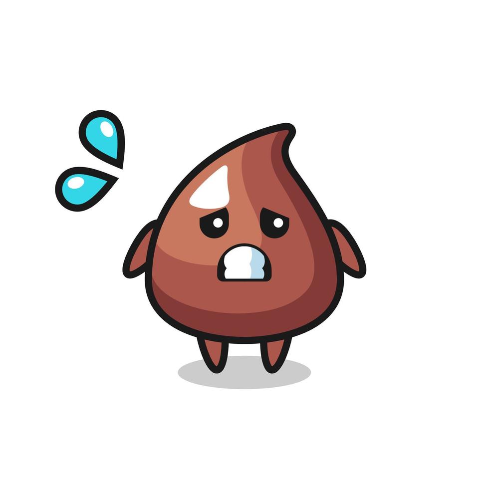 personaje de mascota de choco chip con gesto de miedo vector