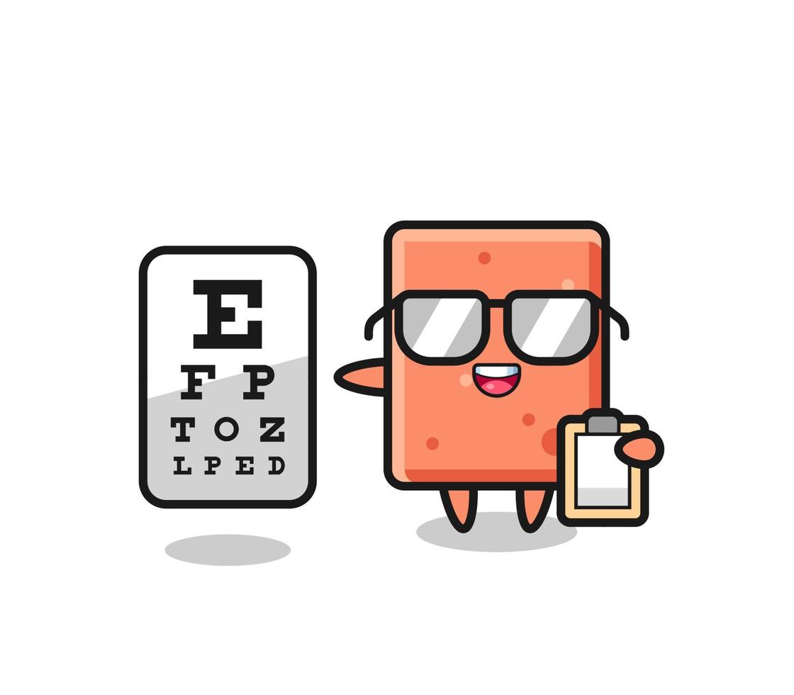 Illustration of brick mascot as an ophthalmology vector