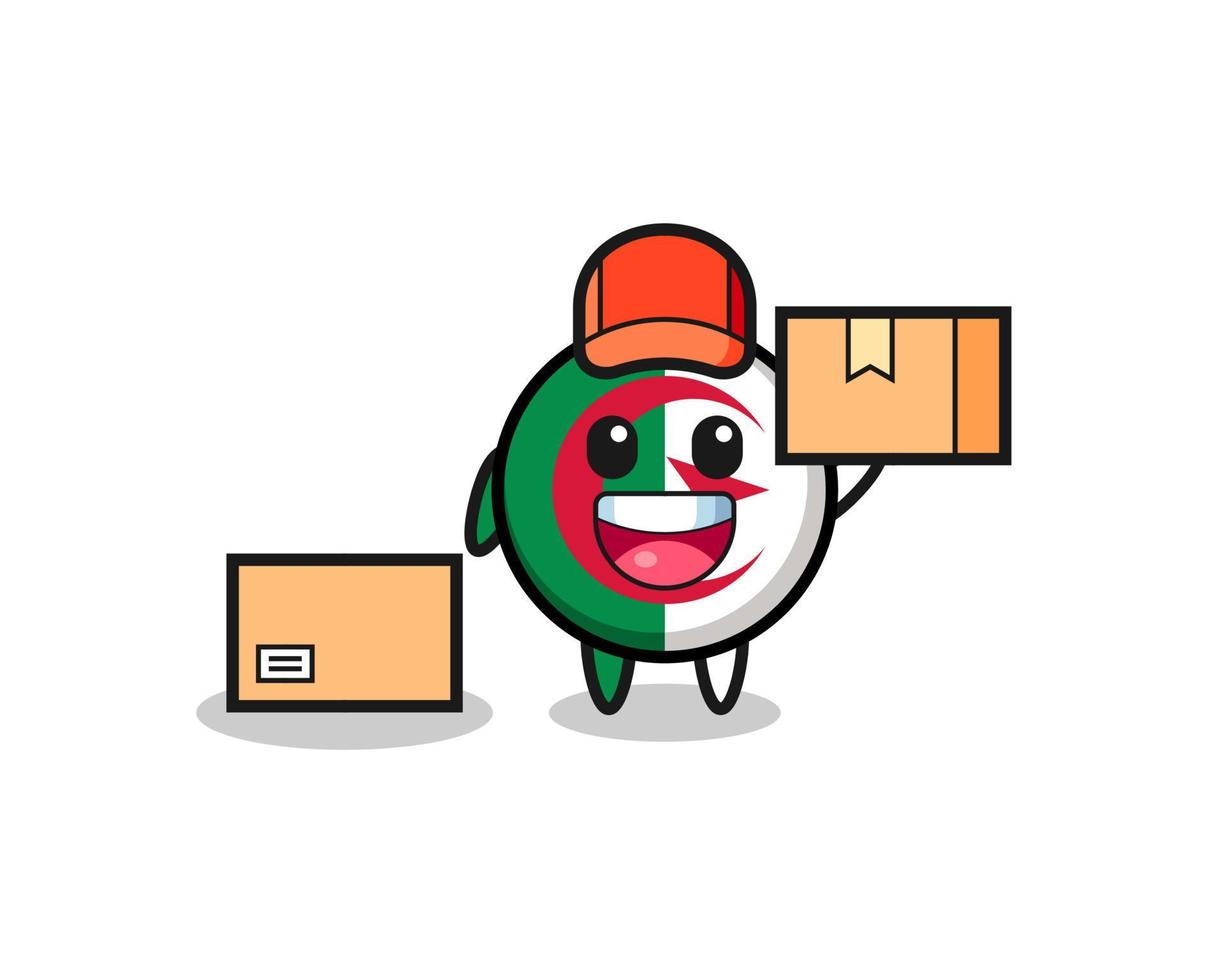 Mascot Illustration of algeria flag as a courier vector