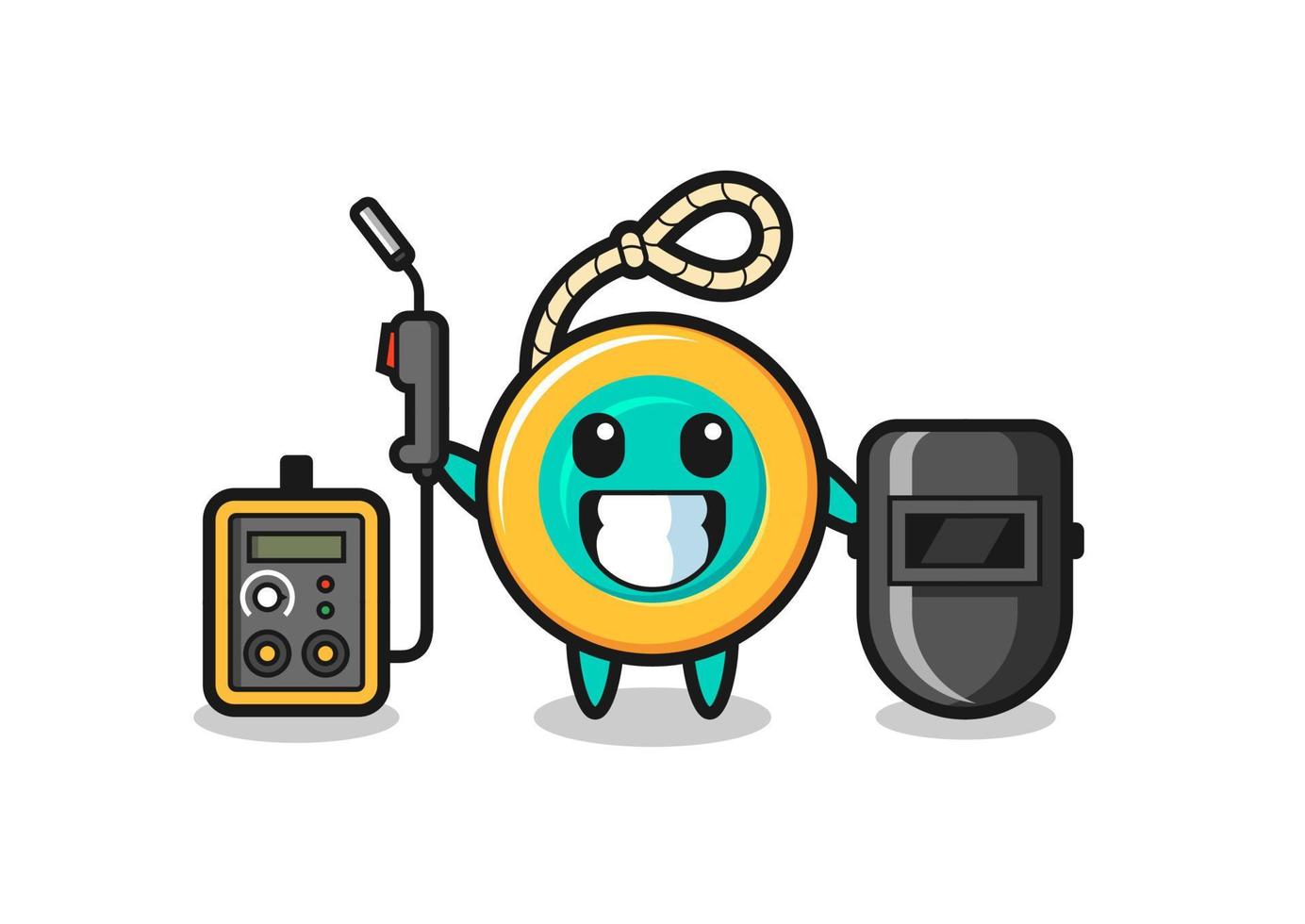 Character mascot of yoyo as a welder vector