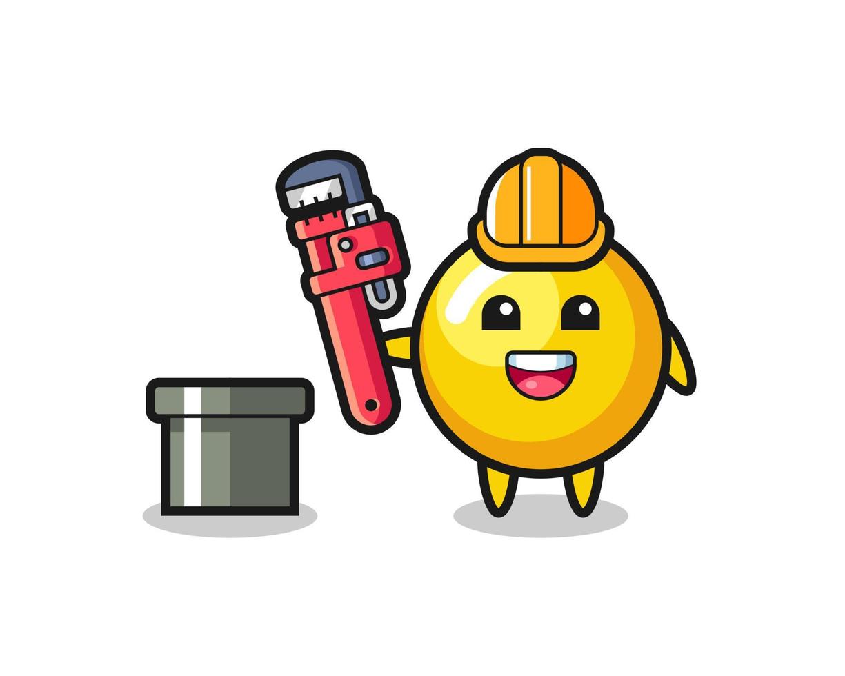 Character Illustration of egg yolk as a plumber vector