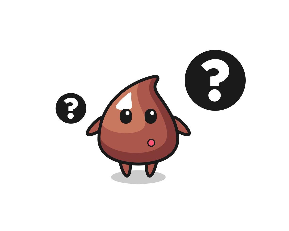 Cartoon Illustration of choco chip with the question mark vector