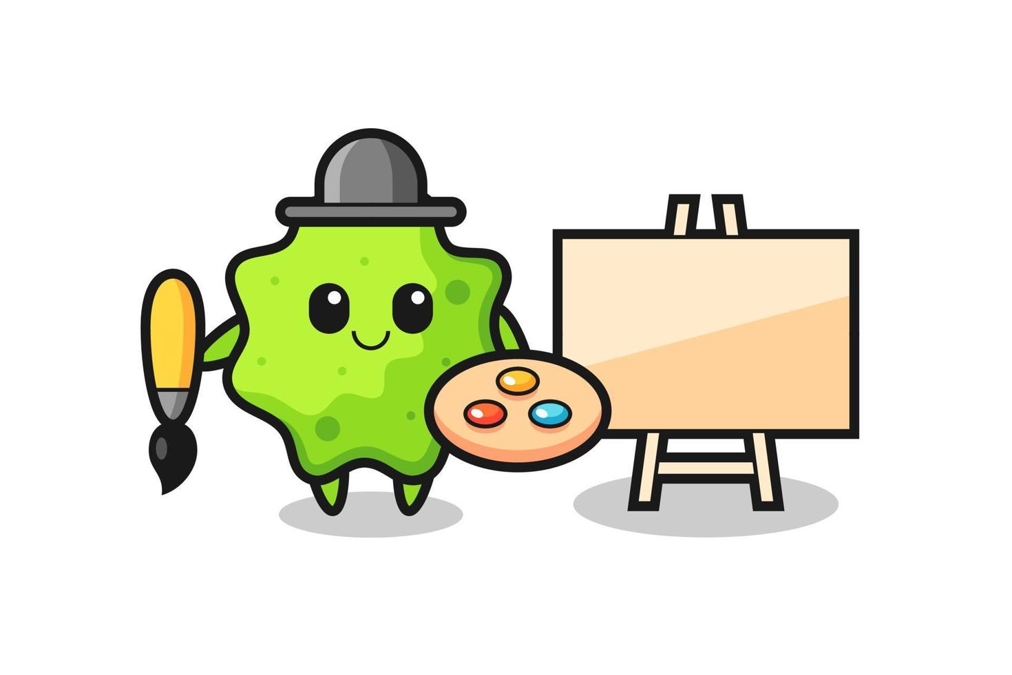 Illustration of splat mascot as a painter vector