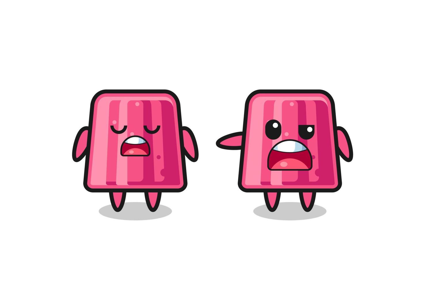 illustration of the argue between two cute jelly characters vector