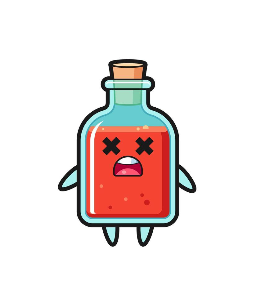 the dead square poison bottle mascot character vector