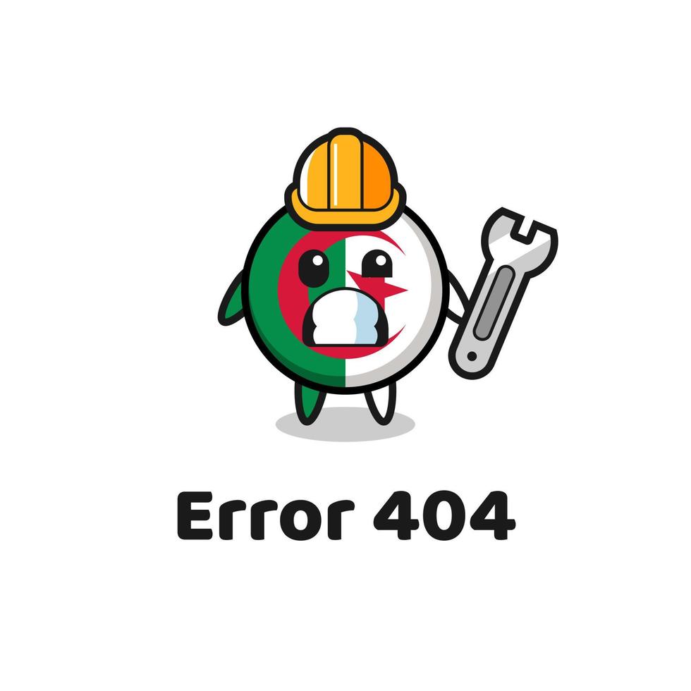 error 404 con la linda mascota de la bandera de argelia vector