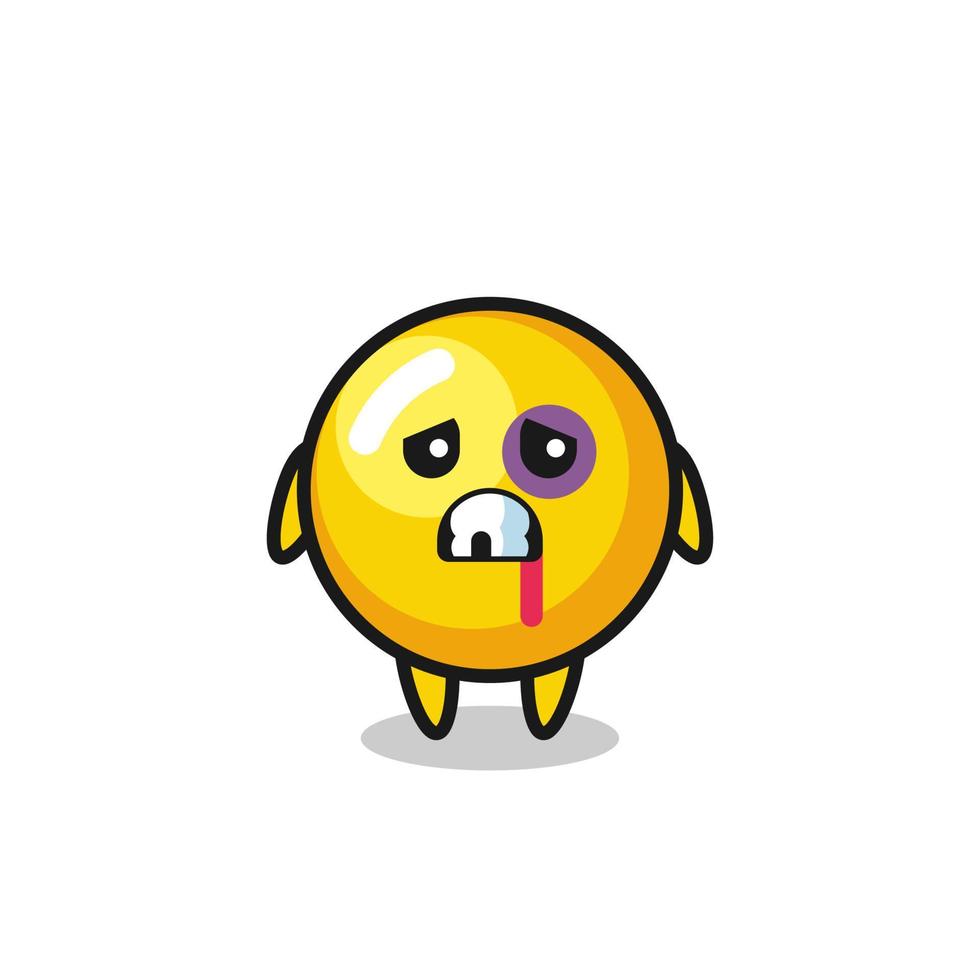 injured egg yolk character with a bruised face vector