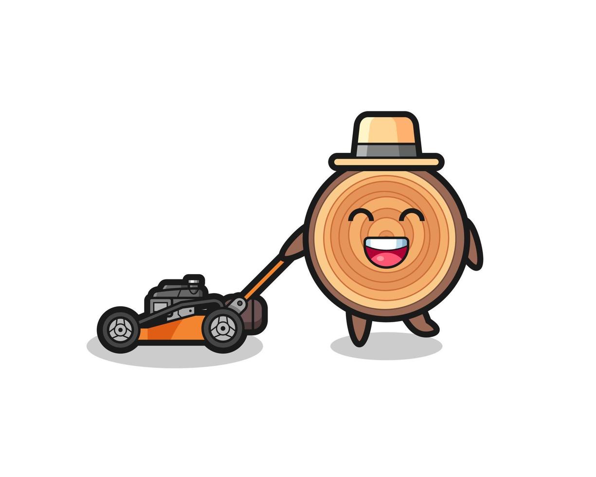 illustration of the wood grain character using lawn mower vector