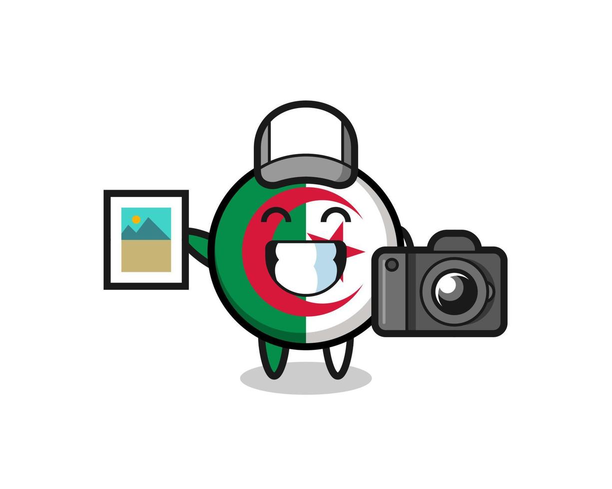 Character Illustration of algeria flag as a photographer vector
