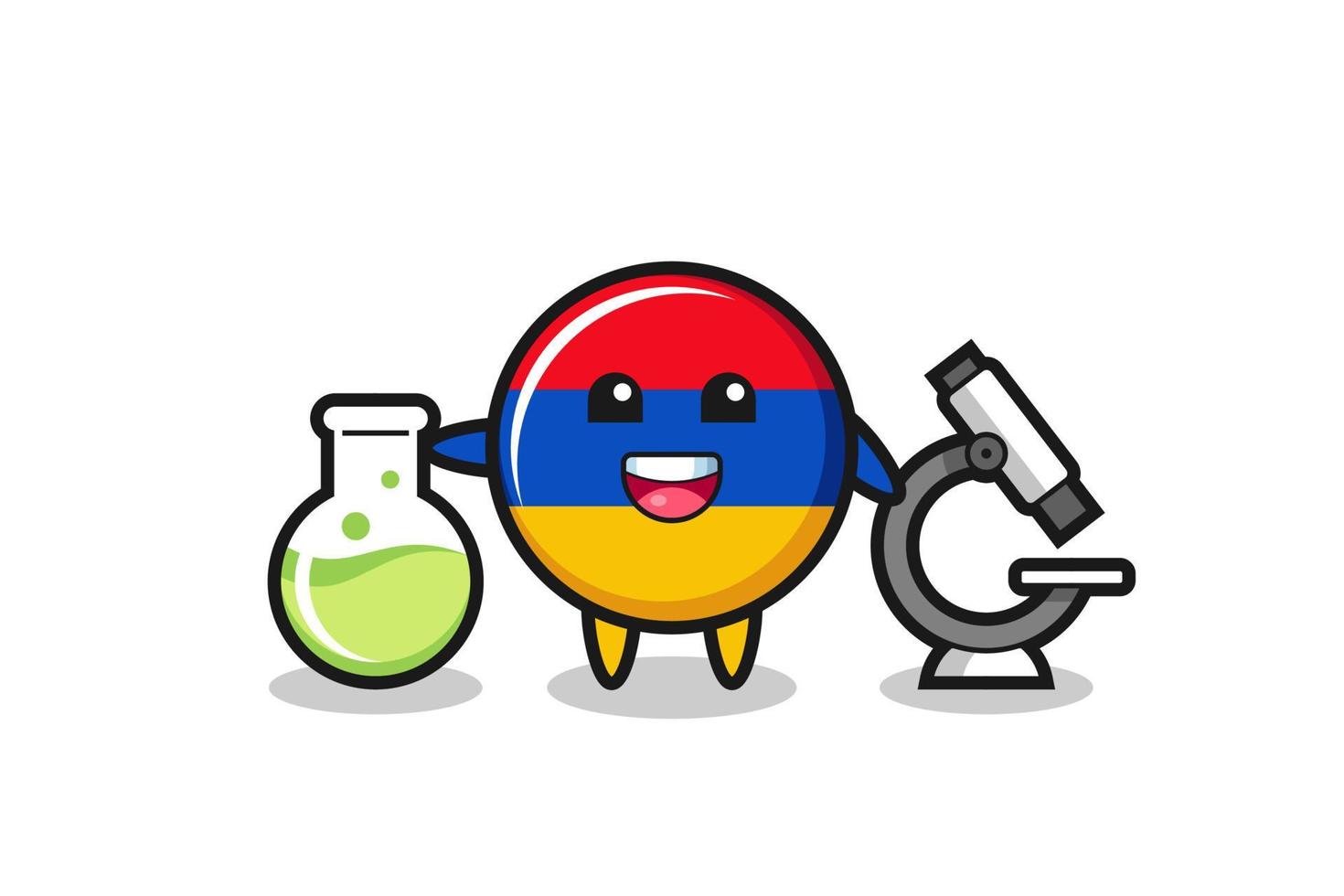 Mascot character of armenia flag as a scientist vector