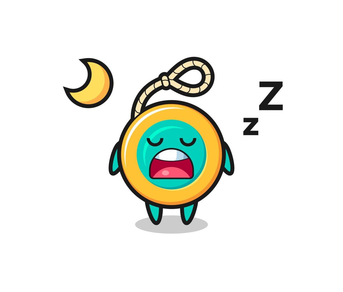 ilustración de personaje yoyo durmiendo por la noche vector