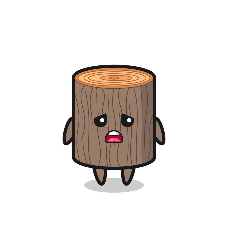 disappointed expression of the tree stump cartoon vector