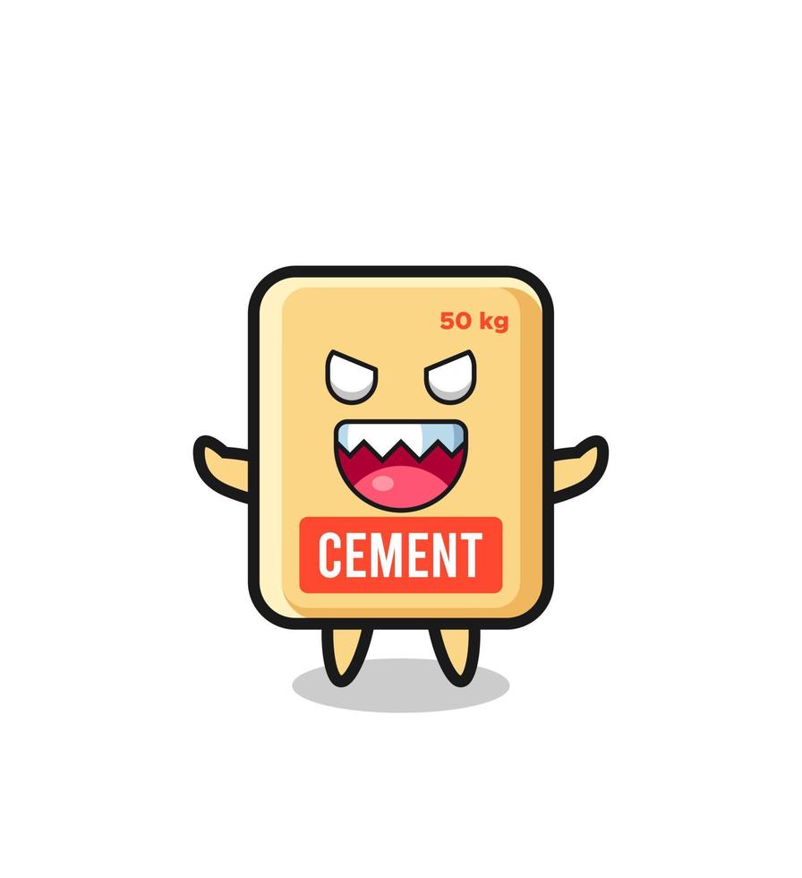 illustration of evil cement sack mascot character vector