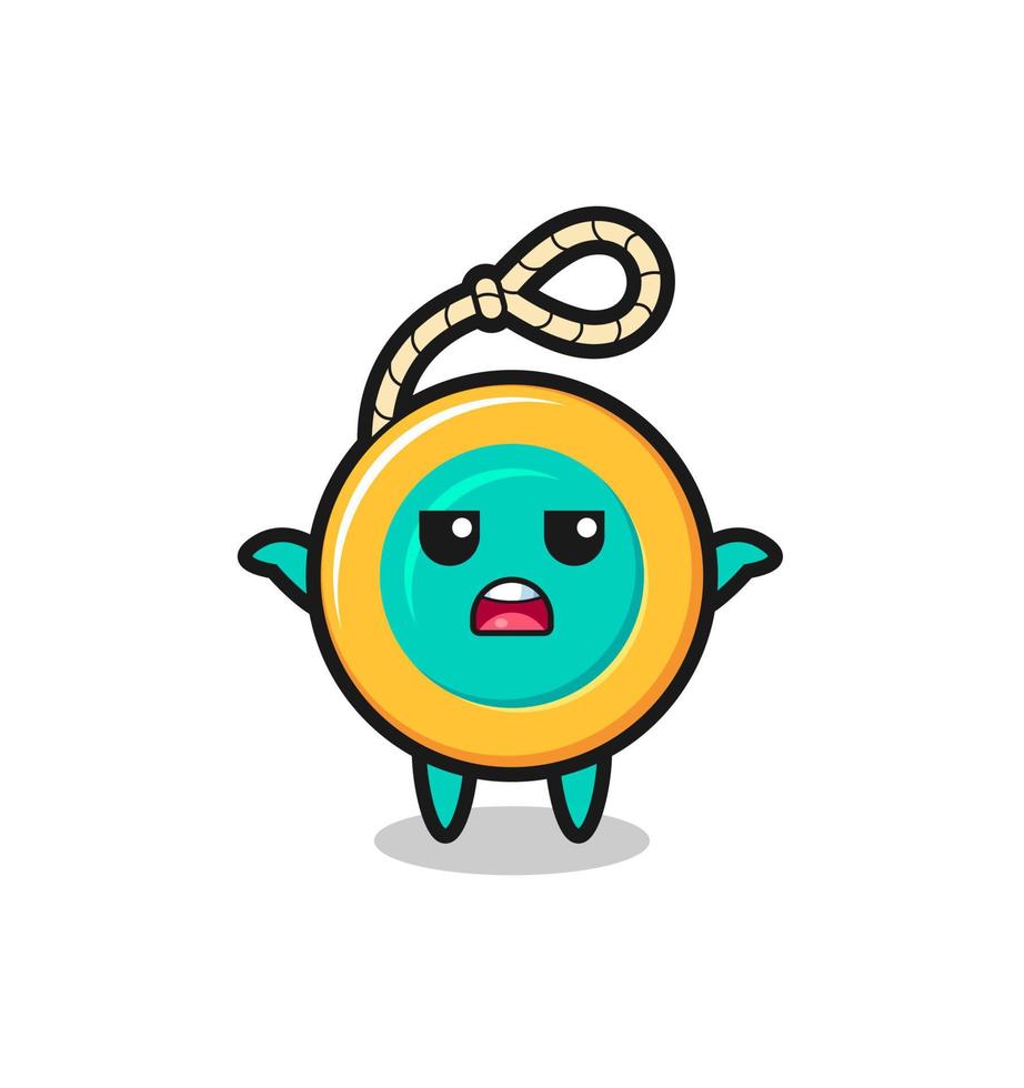 yoyo mascot character saying I do not know vector