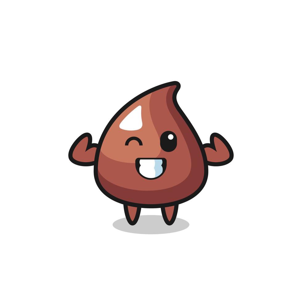 the muscular choco chip character is posing showing his muscles vector