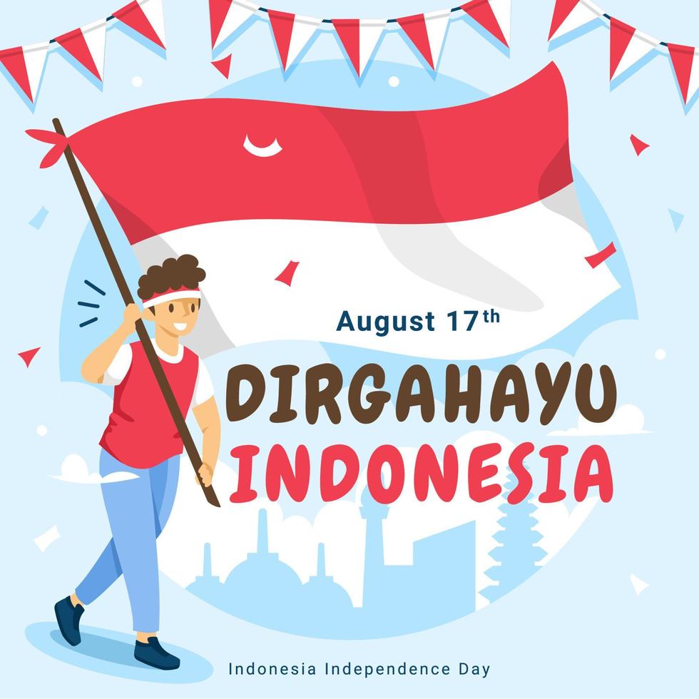 dia de la independencia de indonesia vector