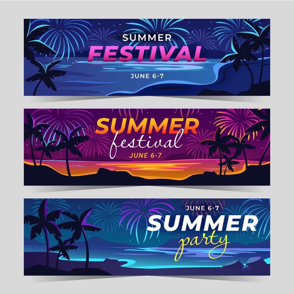 Summer Festival Banner Template vector