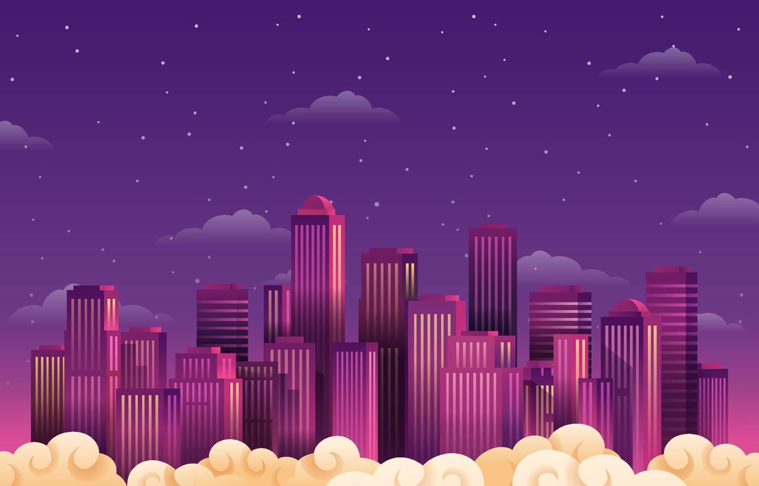 Skyscrapers Above The Clouds Background with High Building vector