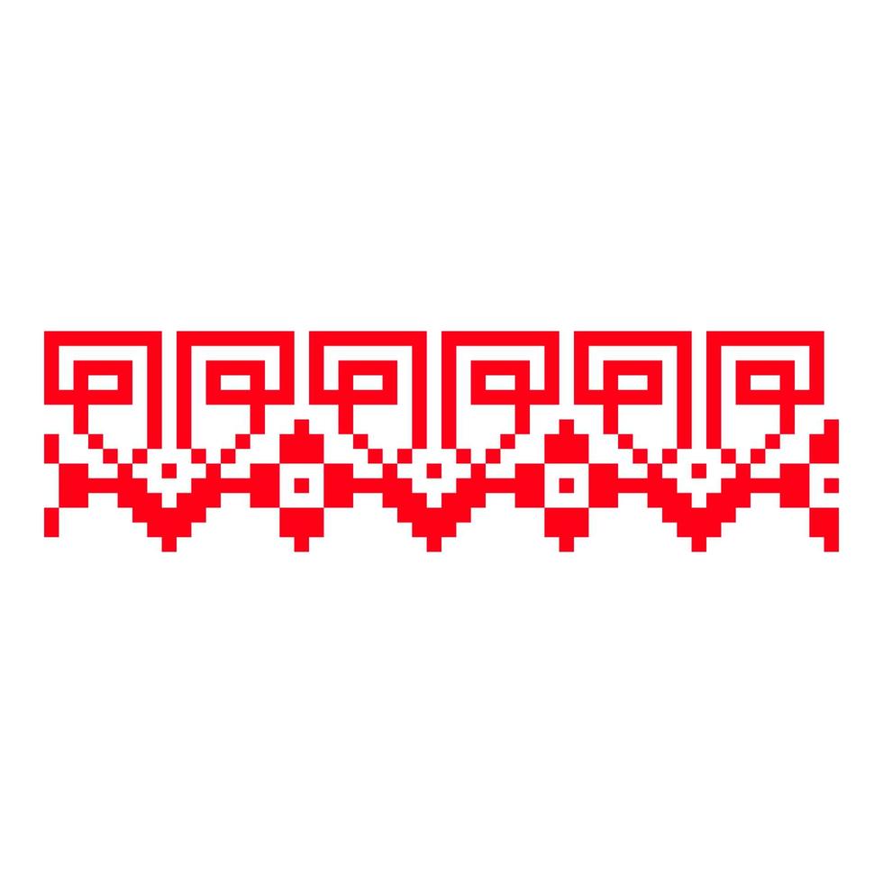 Pixelized pattern Vyshyvanka Traditional Ethnic Ukrainian Seamless Pattern slavic ornament vector