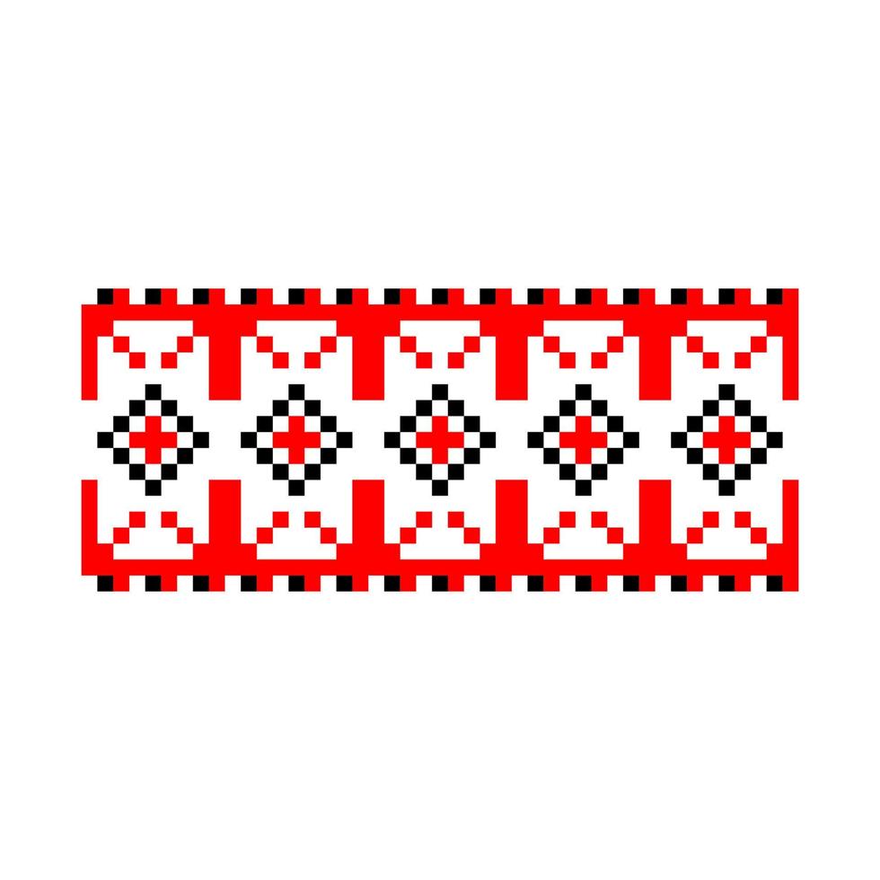 patrón pixelizado vyshyvanka tradicional étnico ucraniano de patrones sin fisuras ornamento eslavo vector