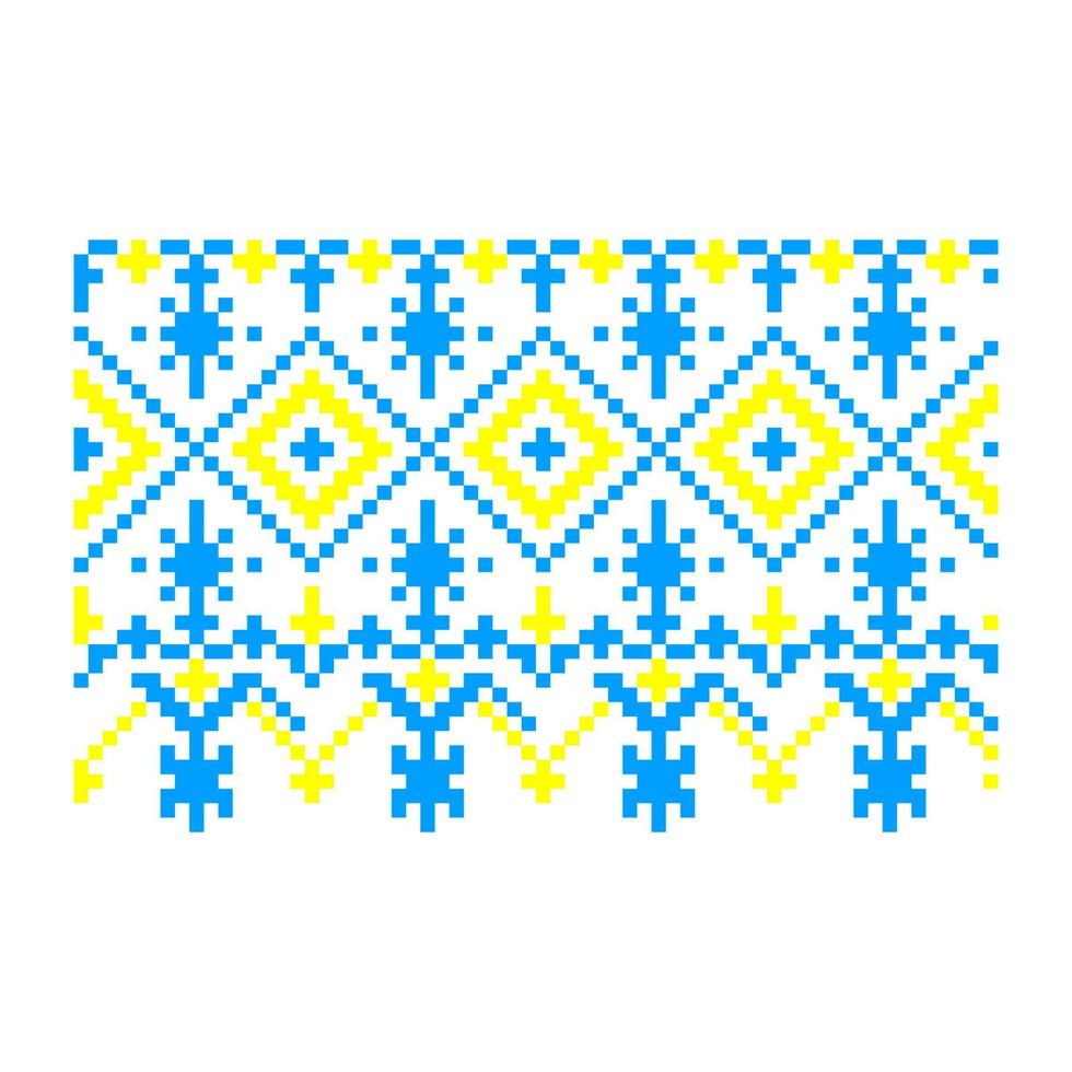 Pixelized pattern Vyshyvanka Traditional Ethnic Ukrainian Seamless Pattern slavic ornament vector