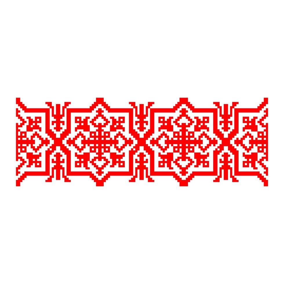patrón pixelizado vyshyvanka tradicional étnico ucraniano de patrones sin fisuras ornamento eslavo vector