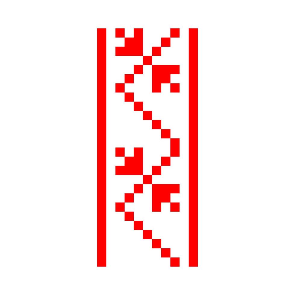 Pixelized pattern Vyshyvanka Traditional Ethnic Ukrainian Seamless Pattern slavic ornament vector