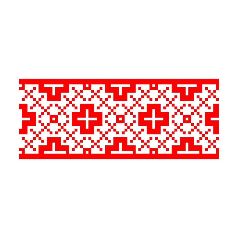Pixelized pattern Vyshyvanka Traditional Ethnic Ukrainian Seamless Pattern slavic ornament vector