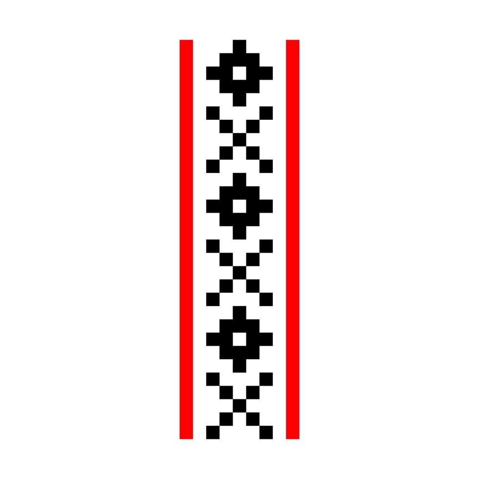 Pixelized pattern Vyshyvanka Traditional Ethnic Ukrainian Seamless Pattern slavic ornament vector