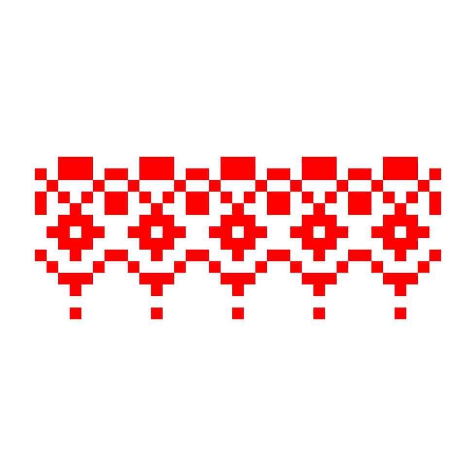 Pixelized pattern Vyshyvanka Traditional Ethnic Ukrainian Seamless Pattern slavic ornament vector