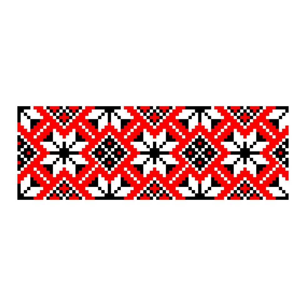 Pixelized pattern Vyshyvanka Traditional Ethnic Ukrainian Seamless Pattern slavic ornament vector