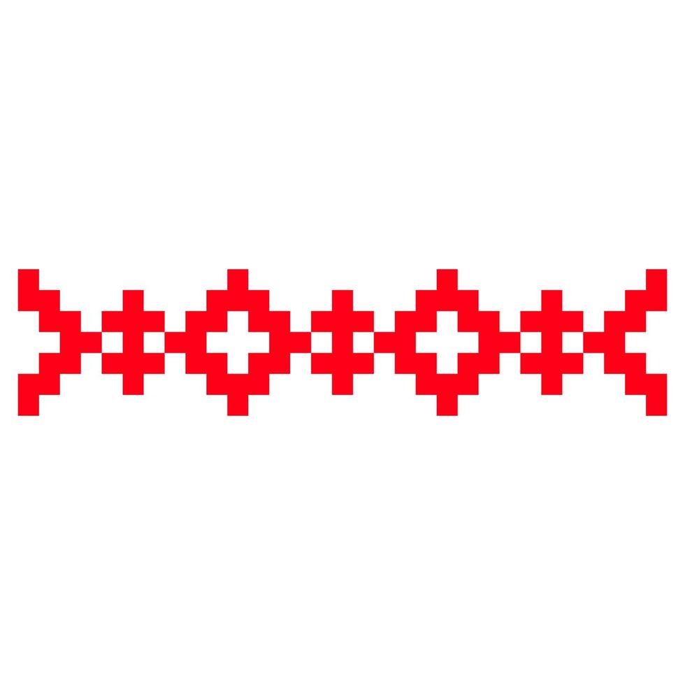 Pixelized pattern Vyshyvanka Traditional Ethnic Ukrainian Seamless Pattern slavic ornament vector
