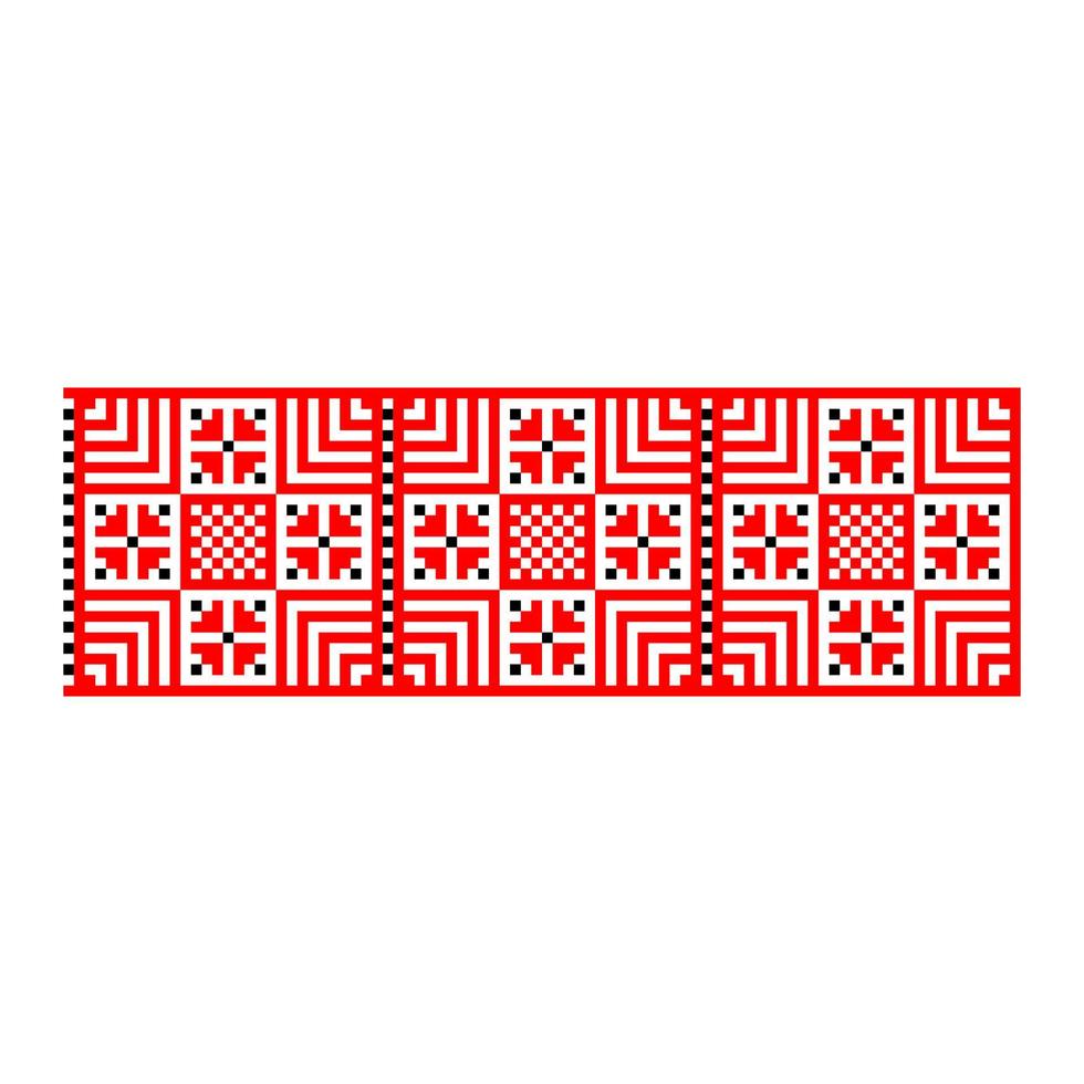 Pixelized pattern Vyshyvanka Traditional Ethnic Ukrainian Seamless Pattern slavic ornament vector